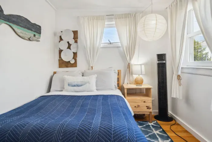 Bedroom #2 with full bed and clothing storage