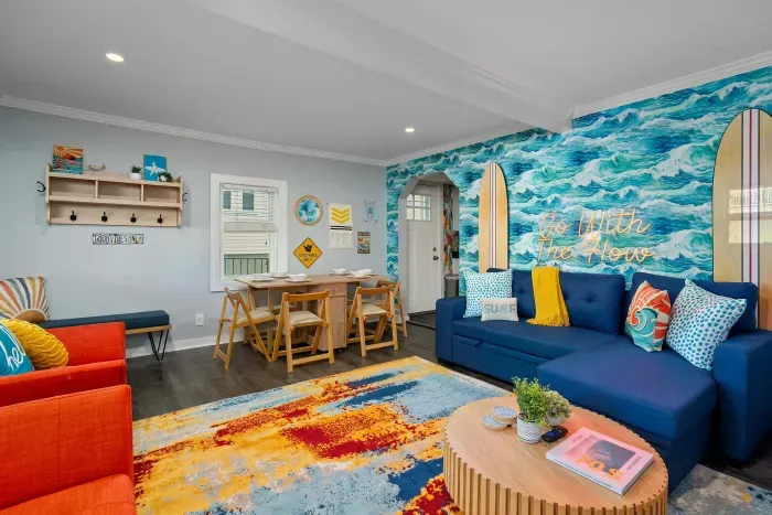 Kitchen #1, on the 1st floor, fully stocked with gas stove, and foldable dining table for 6 people.