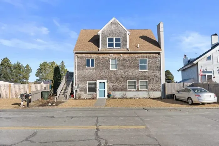 Front view of rental, with 2 off-street parking spots