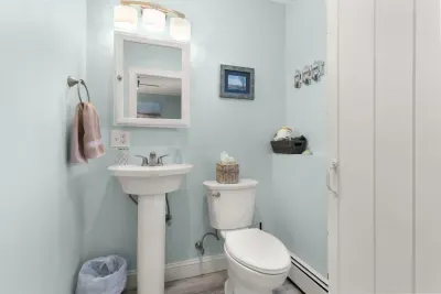 Half bathroom attached to master bedroom