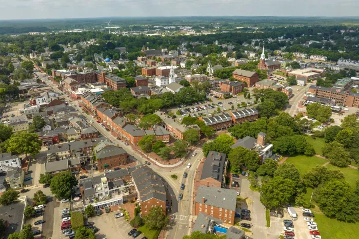 Aerial view of downtown Newburyport. You're just steps to all the top attractions