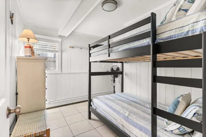 Third bedroom with new bunk bed containing two single beds.
