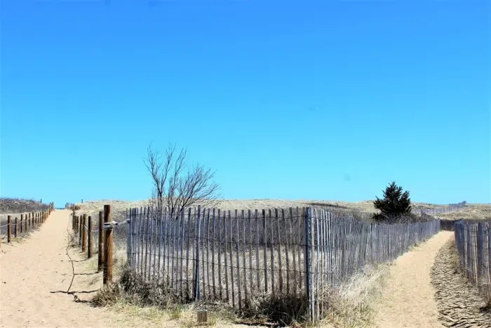 Easy public access to and from the beach, just steps away from the rental.