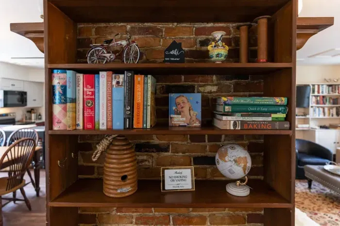 an organized bookshelf