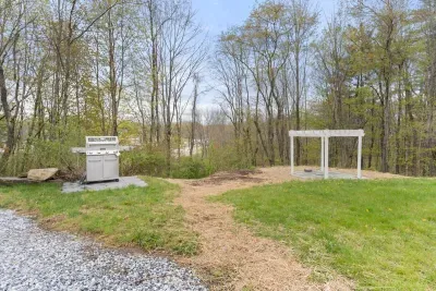 Private outdoor space with gas grilling area