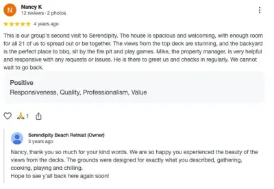 Additional reviews from previous guests!