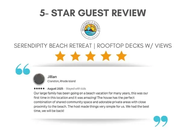 5 Star review from a recent guest