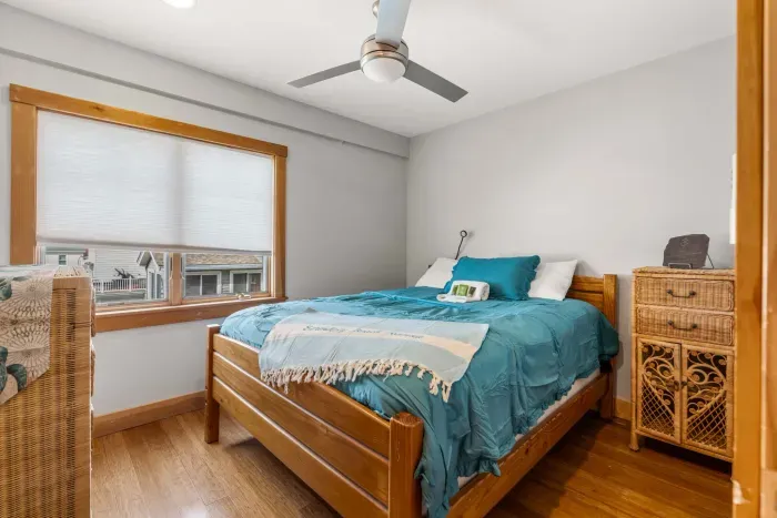 Yoga unit bedroom with a Queen bed and clean linens provided