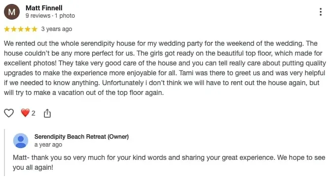 Additional reviews from previous guests!