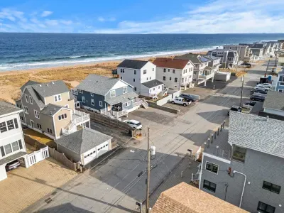 Aerial view of the home! The beach access is right across the street from the property!