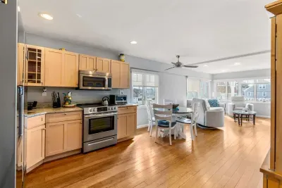 Fully equipped and updated kitchen in the Nautical unit including a dishwasher!