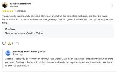 Additional reviews from previous guests!