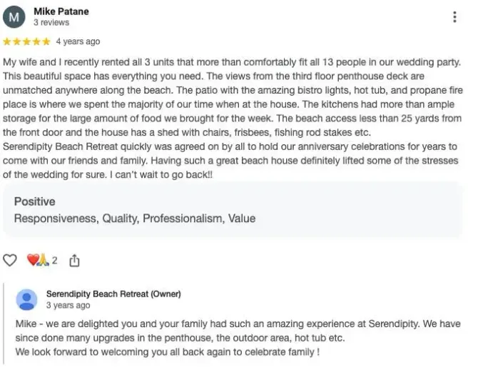 Additional reviews from previous guests!