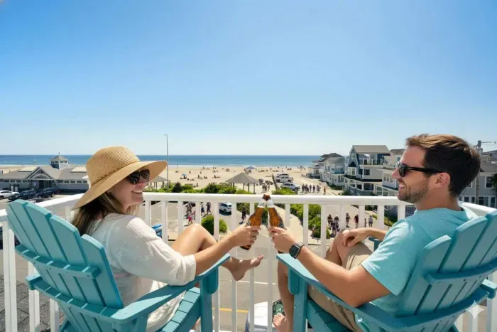 Private balcony with ocean views