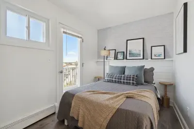 Bedroom #2 with full bed located off the kitchen