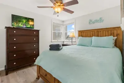 Primary bedroom with queen bed