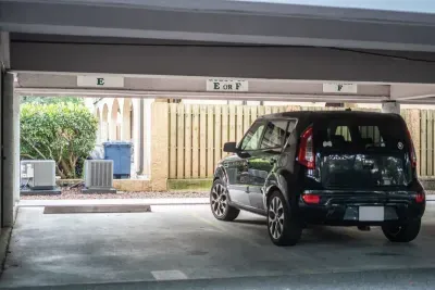1 dedicated parking spot + 1 first-come-first served parking spot.