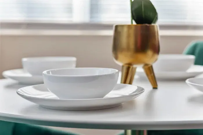 Dining table with 4 chairs, in addition to our 4-stool kitchen island