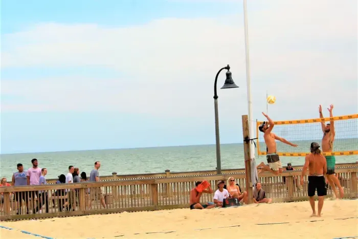 Enjoy beach volleyball