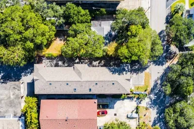 Aerial view of the top of our condo building