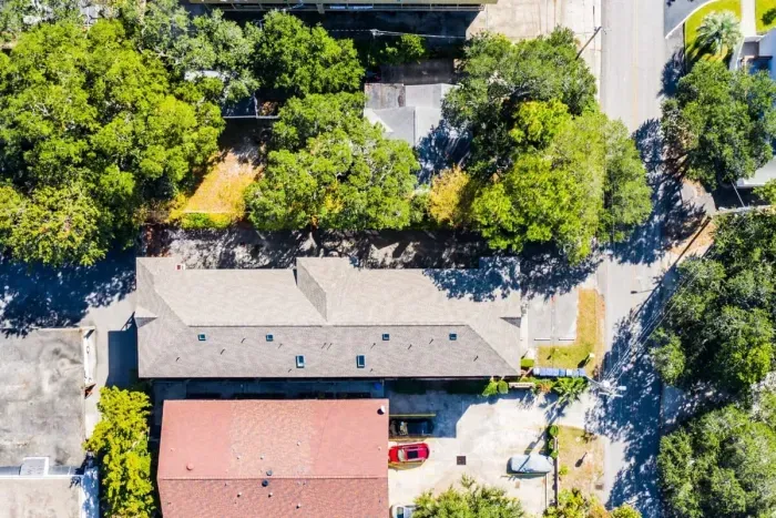 Aerial view of the top of our condo building