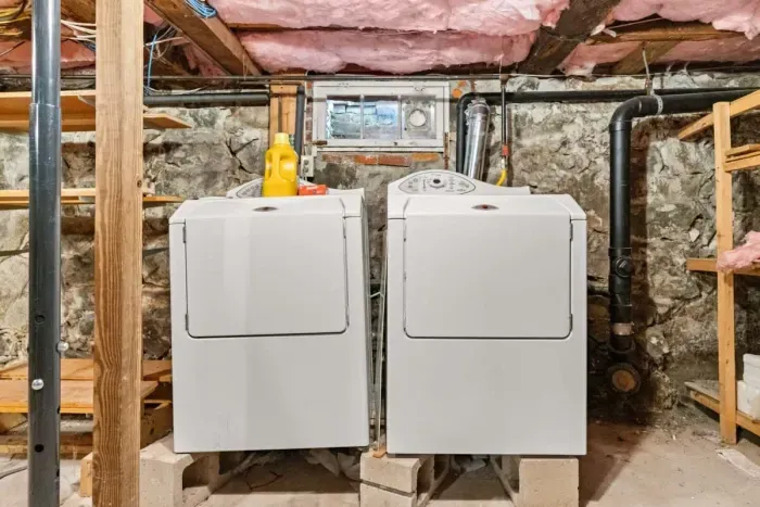 Washed and dryer in unit, located in the basement