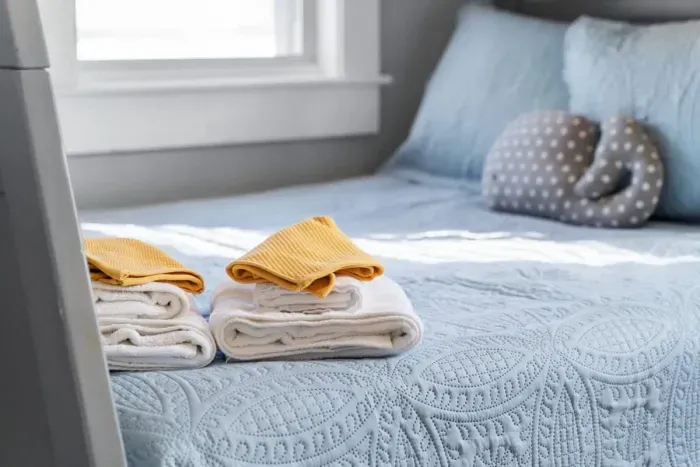 Top unit: Bedroom #4 with twin-over full bunk bed.