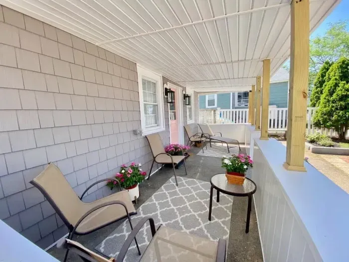 Front Entrance & Covered patio for the bottom unit.