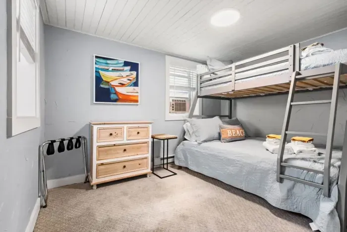 Bottom Unit: Bedroom #2 with twin-over full bunk bed.