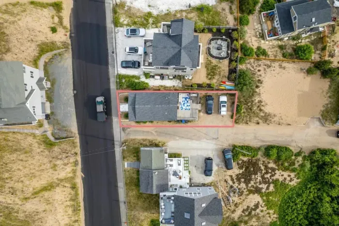 Aerial view of the home and the lot!
