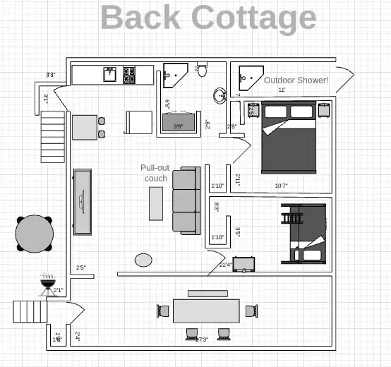 Your cottage's floor plan.