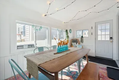 Remodeled and beach-centric dining space.