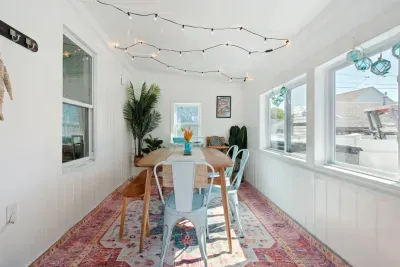 Remodeled and beach-centric dining space.