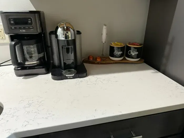 Coffee Station! Complimentary ground coffee provided. 2, complimentary  Nespresso pods are provided for your stay to get you started :)