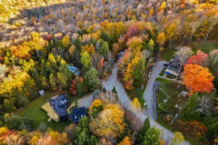 The Tower House is tucked away in the center of the photo. It's situated perfectly at the end of a quiet road.