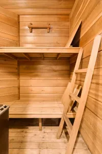 The sauna! Please no water on the rocks - this is a dry sauna.