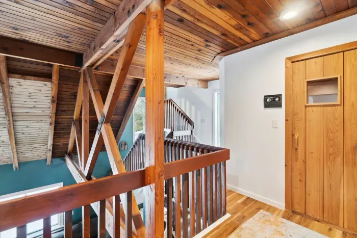 2nd floor hallways and entrance to sauna