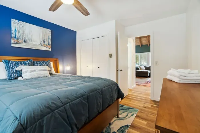 First floor bedroom with queen bed