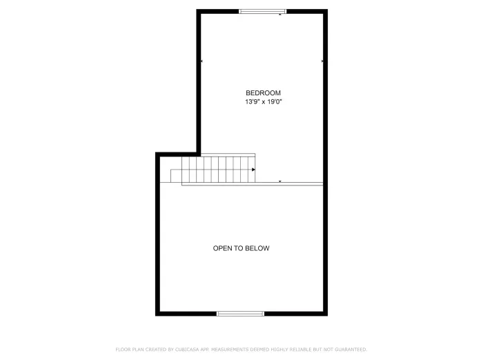 Floor plan of the primary bedroom loft