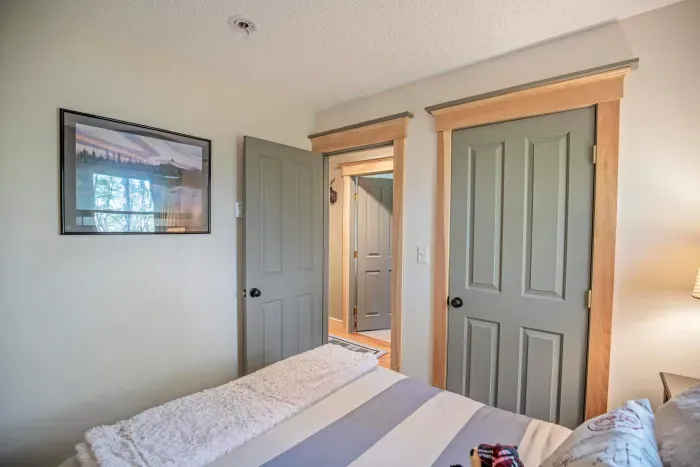 Bedroom #3 with a queen bed. This bedroom is on the main floor. Clean linens and towels provided.