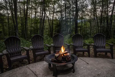 The outdoor firepit area! Please bring your own firewood