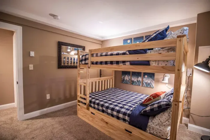 Bedroom #4 with a full over full bunkbed, and a twin trundle bed. Clean linens and towels provided.