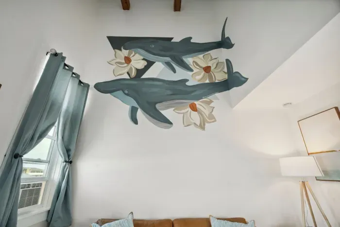 Beautiful beach themed mural done by a local artist!