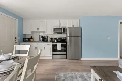 Fully equipped open kitchen and living room (with sleeper sofa), strong WiFi and smart TV