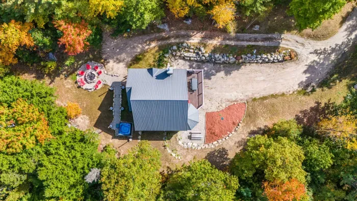 An aerial view of the property - plenty of room for activities!