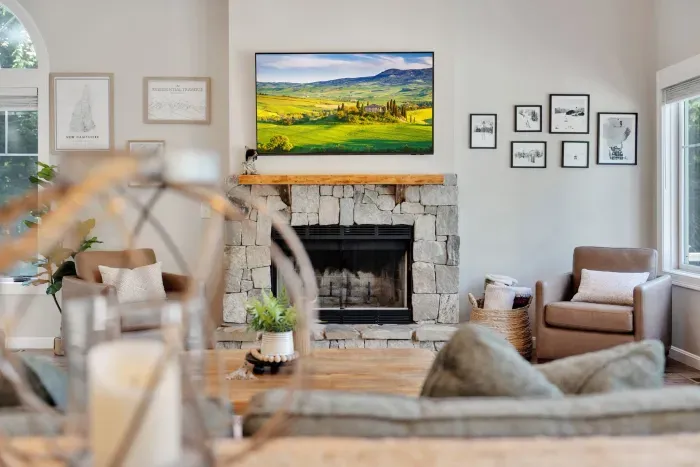 Cozy family room, perfect for long movie nights with family and friends