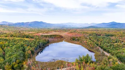 Aerial view of a nearby pond down the road!