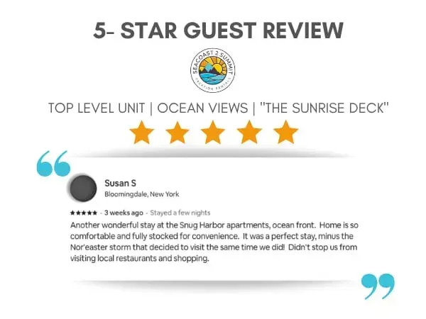 5 Star review from a recent guest