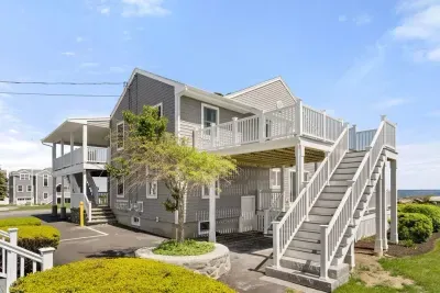 Stairs leading up to your ptivate deck.