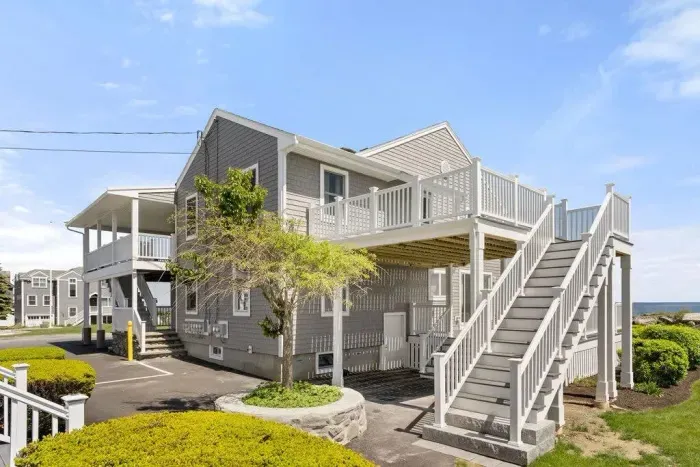 Stairs leading up to your ptivate deck.